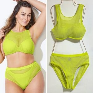 GabiFresh Swimsuit mesh Scrambler Underwire Bikini Rave Neon green 12 D